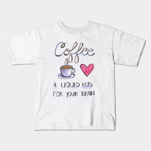 Coffe lover latte hug funny print Kids T-Shirt